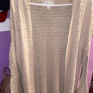 A brown cardigan